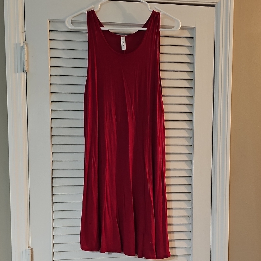 Women’s Sleeveless Red Swing Dress
